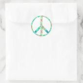 フラクタル幾何学デザイン付き和平サイン ラウンドシール (バッグ)