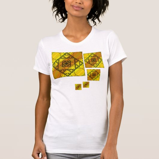 フラクタル幾何学デザイン レディースライトシャツ Tシャツ (正面)