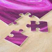 フラクタル抽象芸術ねじれ渦巻き紫 – ピンク ジグソーパズル (側面)