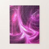 フラクタル抽象芸術ねじれ渦巻き紫 – ピンク ジグソーパズル (縦)
