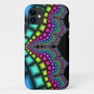 フラクタル抽象芸術カラフルファンタジーコンピュータグラフィック iPhone 11 ケース
