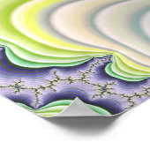 フラクタル抽象芸術パステルストライプのレイヤと引用文 ポスター (角)