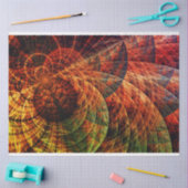 フラクタル抽象芸術旋回オレンジ色金ゴールド27デクページ 薄葉紙 (クラフト)