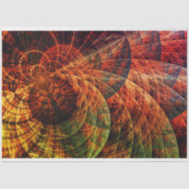 フラクタル抽象芸術旋回オレンジ色金ゴールド27デクページ 薄葉紙