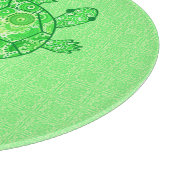 フラクタル旋回カメ – ライムとエメラルドグリーン カッティングボード (角)