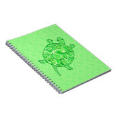 フラクタル旋回カメ – ライムとエメラルドグリーン ノートブック (右側)