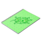 フラクタル旋回カメ – ライムとエメラルドグリーン ノートブック (左側)