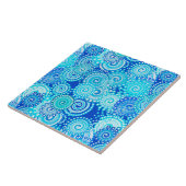 フラクタル旋回パターン、コバルトブルー タイル (側面)