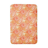 フラクタル旋回パターン、コーラルオレンジの色合い バスマット (正面縦)