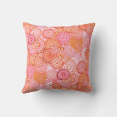 フラクタル旋回パターン、サンゴ、ピンク クッション (裏面)