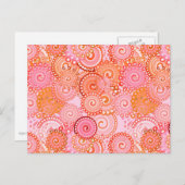 フラクタル旋回パターン、サンゴ、ピンク ポストカード (正面/裏面)