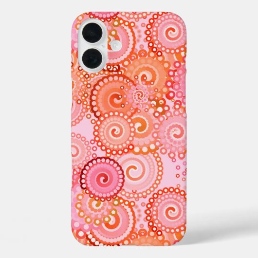 フラクタル旋回パターン、サンゴ、ピンク Case-Mate iPhoneケース (裏面)