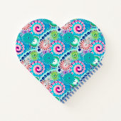 フラクタル旋回パターン、ターコイズピンク数々の ノートブック (裏面)