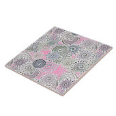 フラクタル旋回パターン、ピンクとグレー タイル (側面)