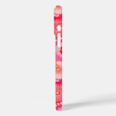 フラクタル旋回パターン、ピンク、明るい赤紫色、サンゴ Case-Mate iPhoneケース (裏面 / 左)