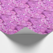 フラクタル旋回パターン、プラムとバイオレットの色合い ラッピングペーパー (角)