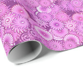 フラクタル旋回パターン、プラムとバイオレットの色合い ラッピングペーパー (ロールコーナー)