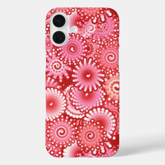 フラクタル旋回パターン、深い赤の影 Case-Mate iPhoneケース (裏面)