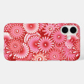 フラクタル旋回パターン、深い赤の影 Case-Mate iPhoneケース (裏面 (横))