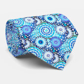 フラクタル旋回パターン、青の影 ネクタイ (ロール)