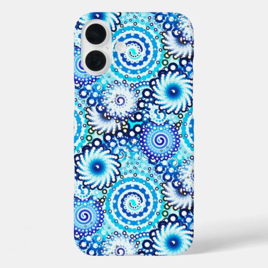 フラクタル旋回パターン、青の影 Case-Mate iPhoneケース (裏面)