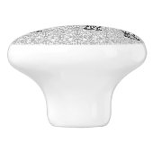 フラクタル旋回象、グレー、白黒 セラミックノブ (側面)