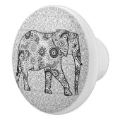 フラクタル旋回象、グレー、白黒 セラミックノブ (右)