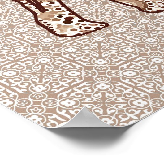 フラクタル旋回象 – 茶色とトープ ポスター (角)