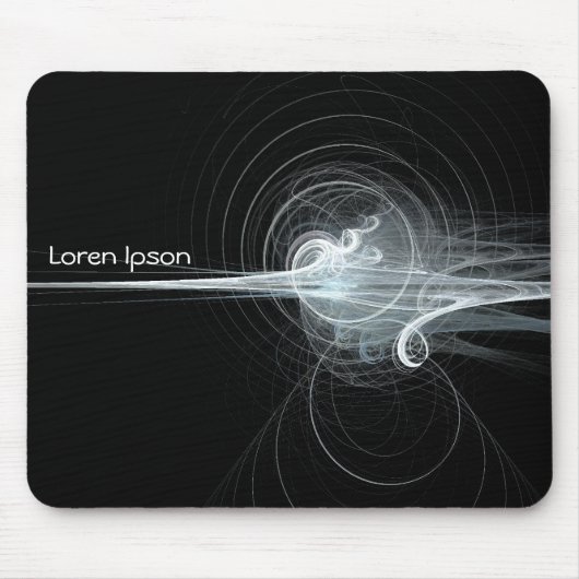 フラクタル旋回II – 黒 マウスパッド (正面)