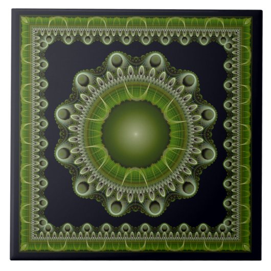 フラクタル明るい額縁曼荼羅 タイル (正面)