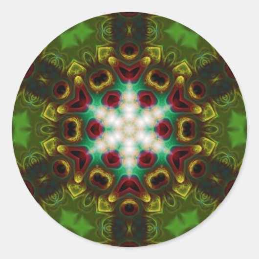 フラクタル星#6ステッカー ラウンドシール (正面)