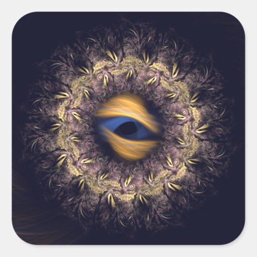 フラクタル曼荼羅 スクエアシール (正面)