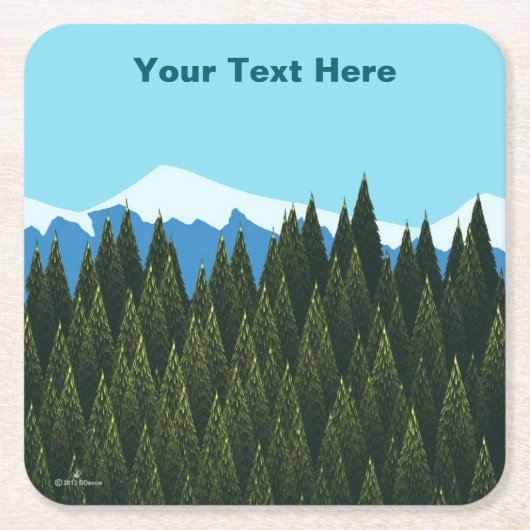 フラクタル林 スクエアペーパーコースター (正面)