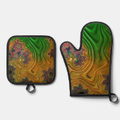 フラクタル林 鍋つかみ&鍋敷きセット (正面)