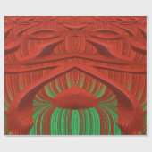 ~フラクタル模様の赤緑~クリスマス~ ラッピングペーパー (フラット)