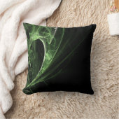 フラクタル模様グリーン黒枕 クッション (ブランケット)