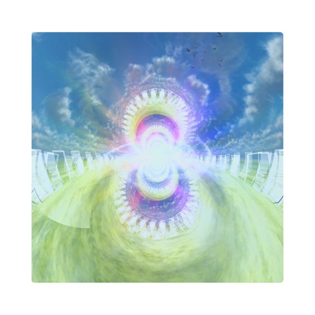 フラクタル次元への扉 メタルプリント (正面)