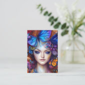 フラクタル水色バタフライデジタ絵を描ル コーリングカード (スタンド正面)