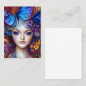 フラクタル水色バタフライデジタ絵を描ル コーリングカード (正面/裏面)