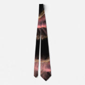 フラクタル波，反QEピンク茶色の黒で渦巻き ネクタイ (裏面)