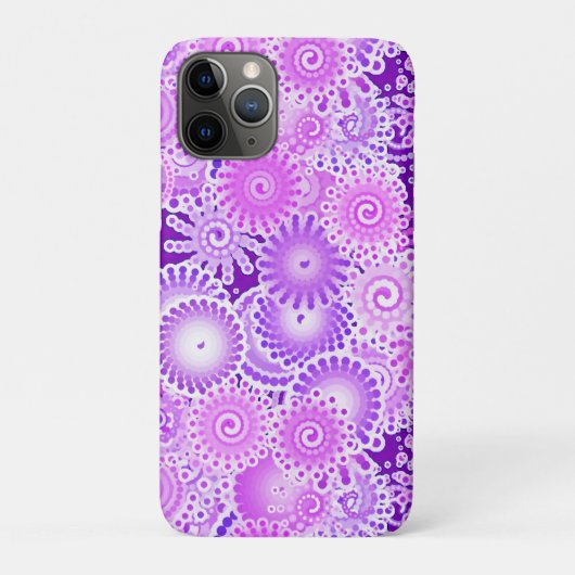 フラクタル渦巻き模様、紫色のグラデーション Case-Mate iPhoneケース (裏)