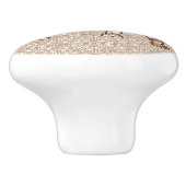 フラクタル渦巻象、茶色およびトープ セラミックノブ (側面)