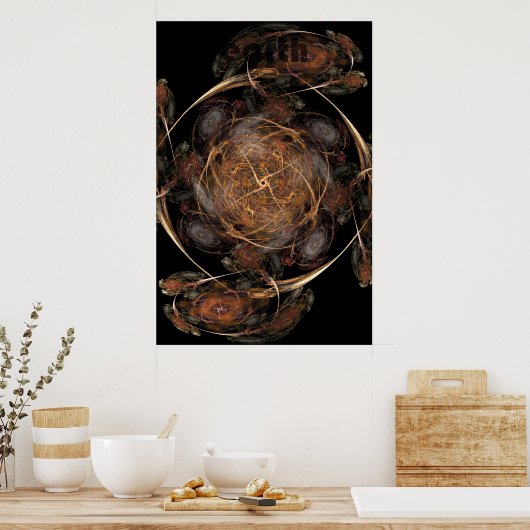 フラクタル炎：地球 ポスター (キッチン)