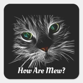 フラクタル猫顔シール スクエアシール