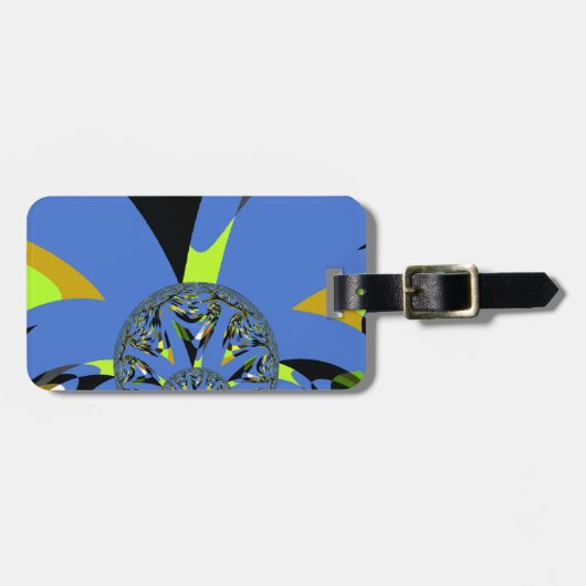 フラクタル球体を用いたクールなアーチのアートデザイン ラゲッジタグ (正面横)