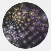 フラクタル球体アートマンダラ宇宙 ラウンドシール (正面)