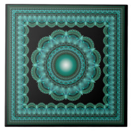 フラクタル白熱［赤熱］光を放つ額縁曼荼羅 タイル