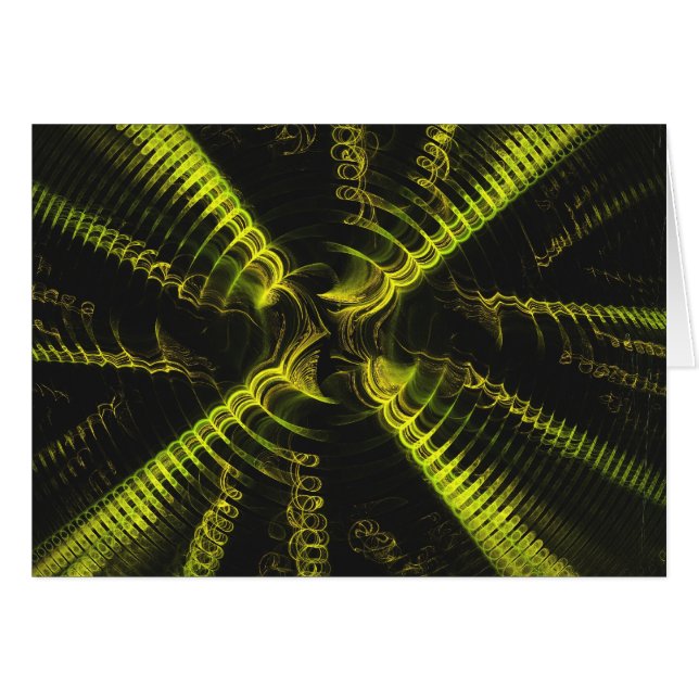 フラクタル空白のスパイラルデザイン背景付きカード (正面横)