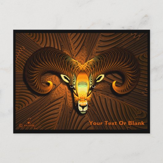 フラクタル羊の頭 ポストカード (正面)