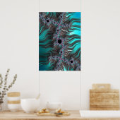 フラクタル航海の抽象芸術水中風景 ポスター (キッチン)